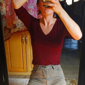 Cozy 3\4 sleeve blouse.